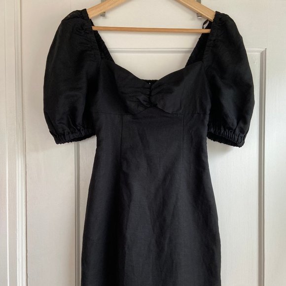 New w/ Tags! MINKPINK Linen Mini Dress, Black, X SMALL - Picture 4 of 7
